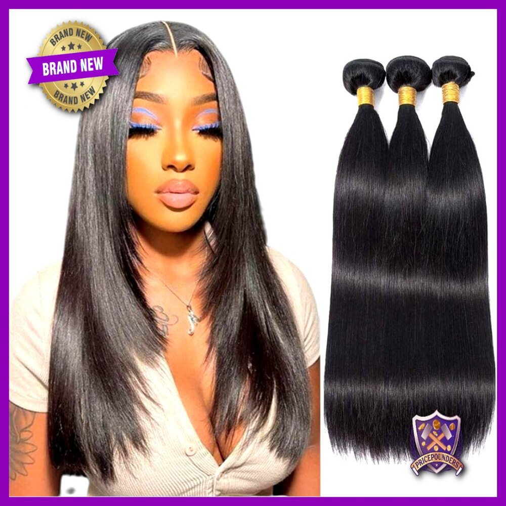 Straight Human Hair Bundles 14 16 18 Inch Brazilian Virgin Hair Extensions